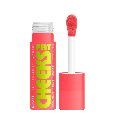 NYX Professional Makeup Fat Cheeks Juicy Liquid Blush - Peach Plunge - 0.27 fl oz: Brightening, Buildable Coverage | Target