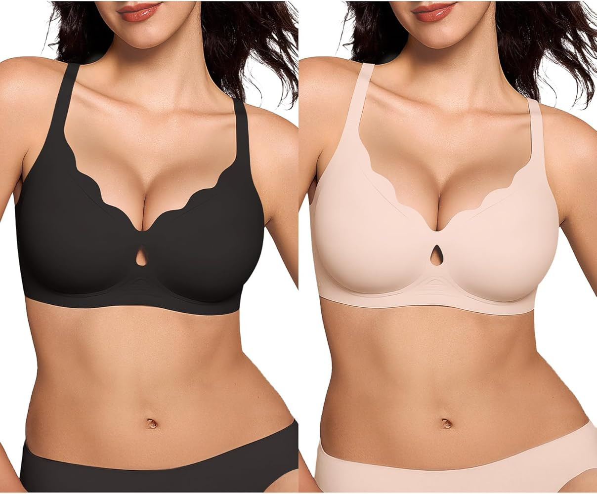 ProKloud Wireless Bras for Women Wave Push Up No Underwire Bralettes Seamless Full Coverage Suppo... | Amazon (US)