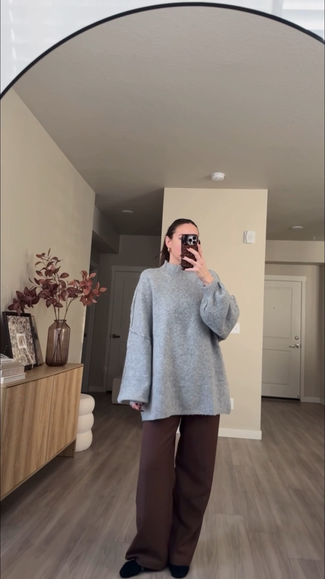 number one trending sweater on amazon right now!!

cozy sweater.  wearing medium.  no need to size up.  it's very oversized. 