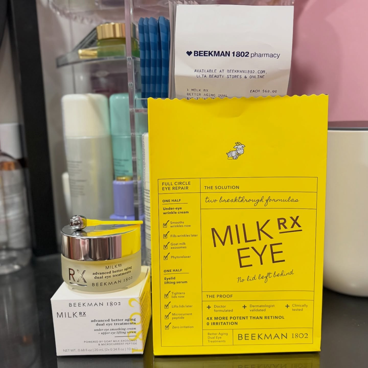 ⭐️PROUCT REVIEW⭐️

This product was gifted to me by @beekman1802 for my honest review.

Beekman 1802 Milk RX Dual Eye Treatment is a neat new eye treatment. This has 2 products - a cream for under eyes and a serum for eyelids. It also includes a little metal applicator that feels nice and cooling. This is supposed to target visible signs of aging for a more youthful appearance. Both products are easy to apply with the applicator - I gently tap the product in with my finger after just to make sure it’s fully absorbed. I really like how these feel - I’ve never used a dual eye product like this so it was fun to try. I’m excited to see results with continued use. As always, Beekman 1802 uses ingredients that are gentle and safe for sensitive skin.

@ultabeauty 

#KindnessKrew #MilkRXEye #sensitiveskin #productreview #ugc
