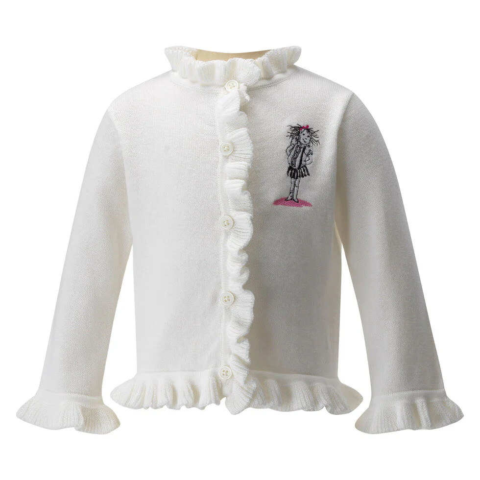 Eloise Infant Ivory Embroidered Cardigan | Rachel Riley
