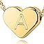 Heart Initial Necklaces for Women Girls - 14K Gold Filled Heart Pendant Letter Alphabet Necklace,... | Amazon (US)