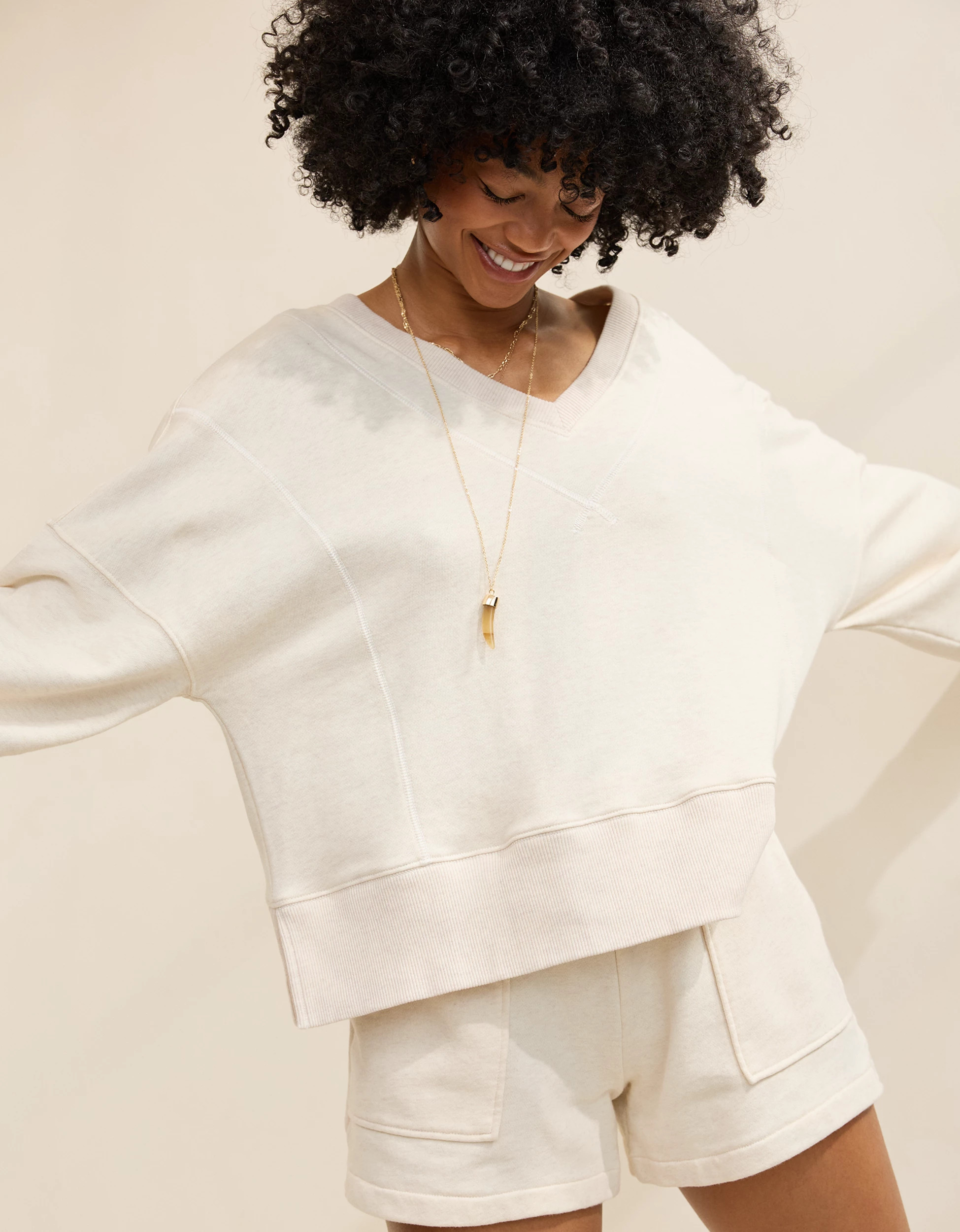 Aerie Go-To V Neck Sweatshirt | Aerie
