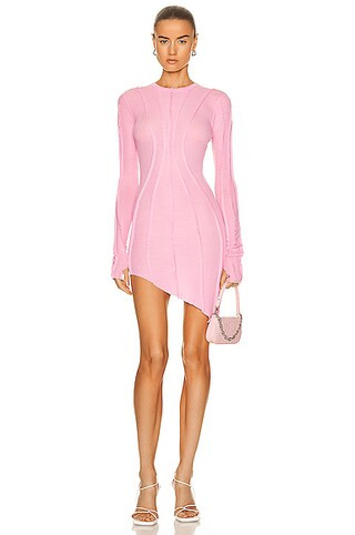 Asymmetric Long Sleeve Mini Dress | FWRD 