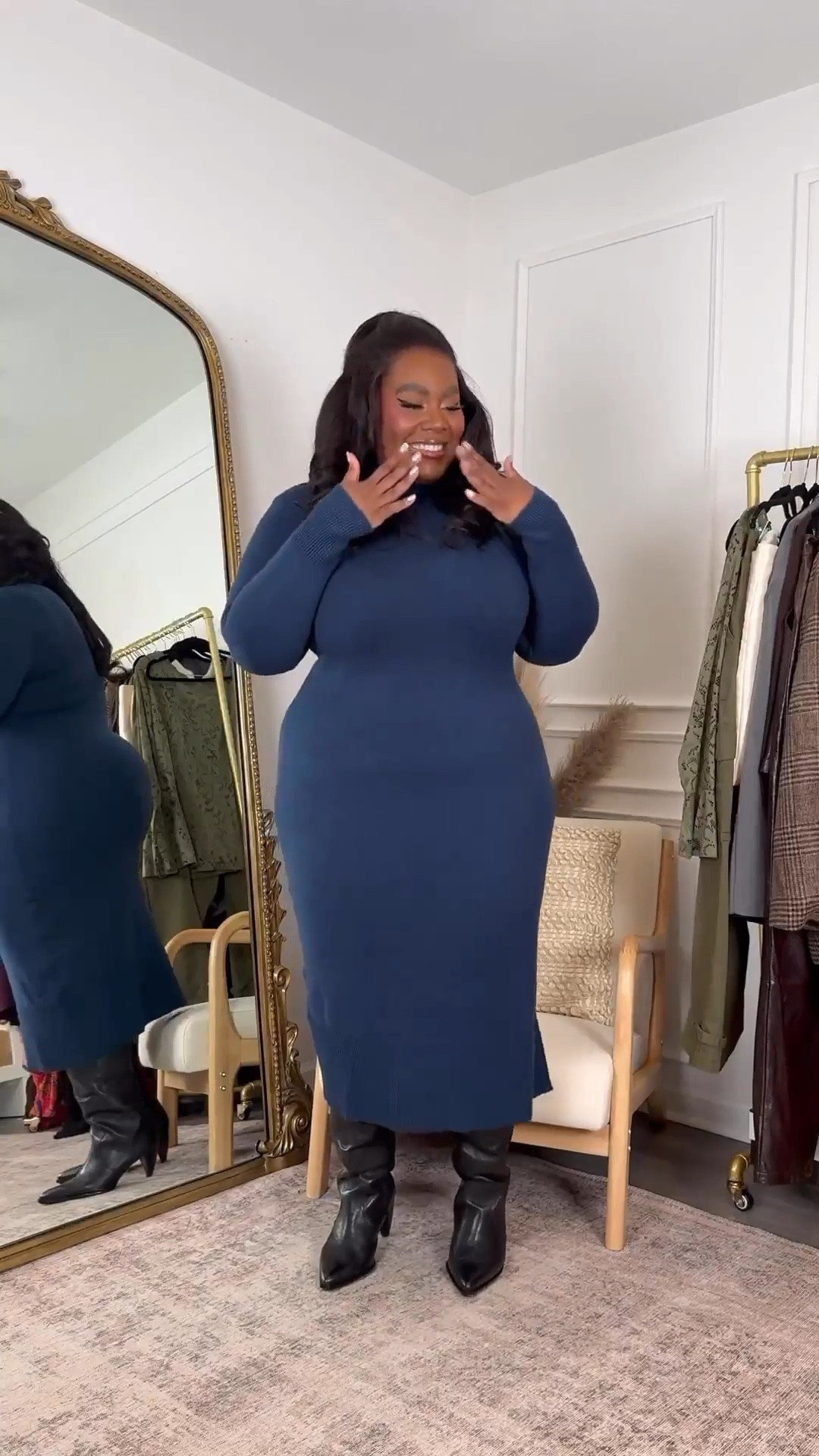 #WalmartPartner This Walmart haul is too good not to share right now! ♥️ 

Black Dress 2X — I should have gotten a size down.

Aviator Jacket 2X
Red Coat 3X — need a 2X
Blue Sweater Dress XL 
Skort 3X

@walmart #walmartfashion @walmartfashion
#walmartpartner 

#LTKPlusSize #LTKFindsUnder50 #LTKFindsUnder100