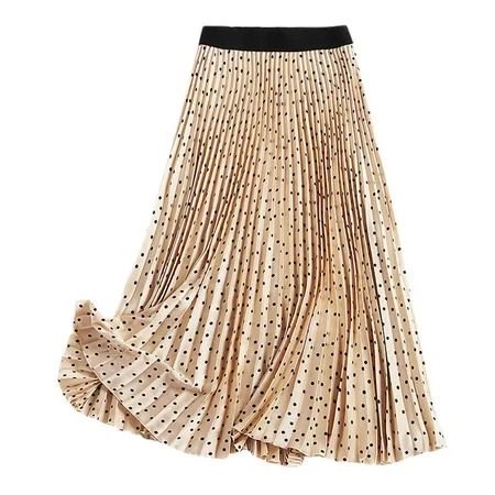 Mixpiju Women Long Skirts Chic Elastic High Waisted Pleated Skirts Maxi A Line Leopard Print Skirts  | Walmart (US)