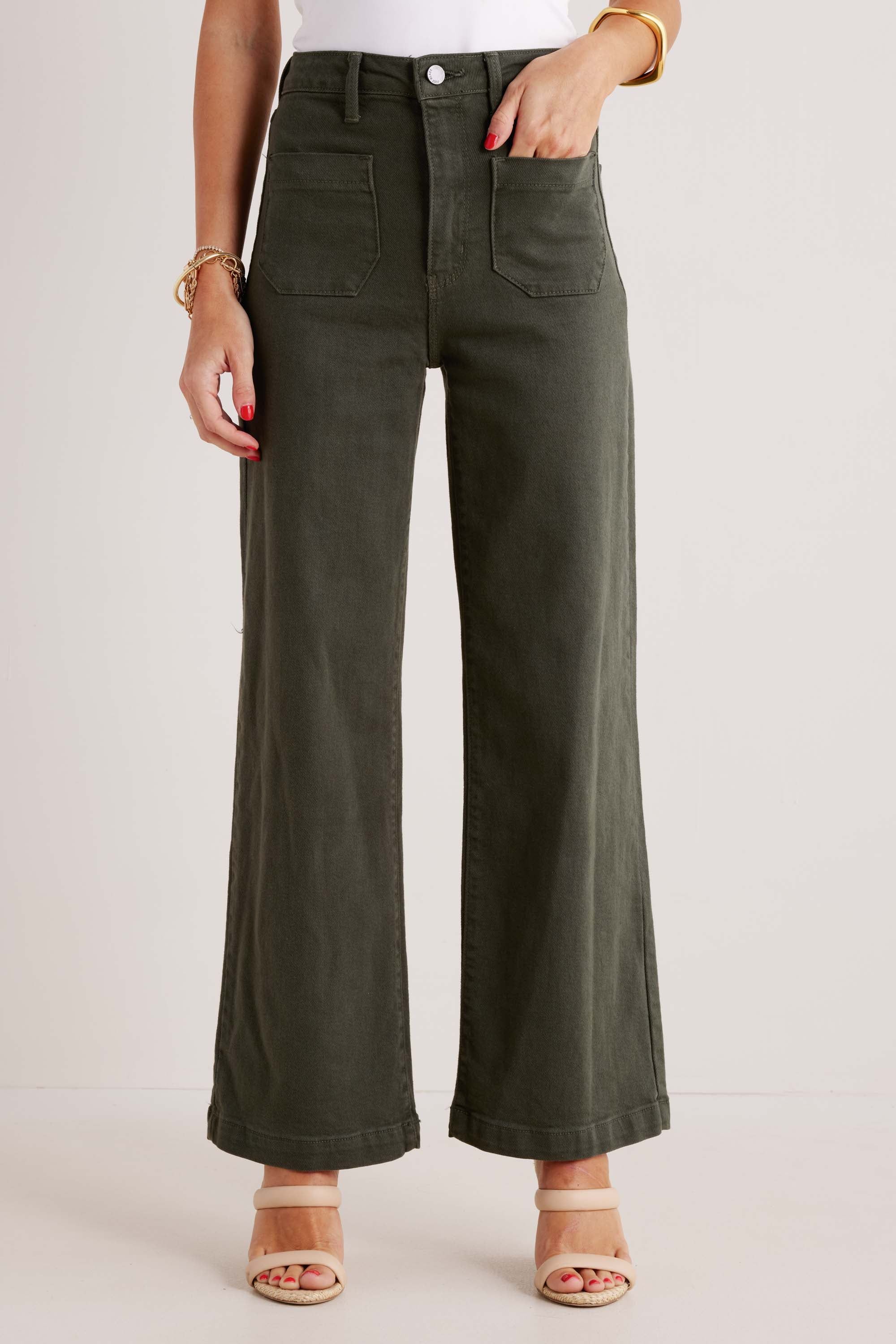 Kimberly Jeans- Dark Olive | Avara