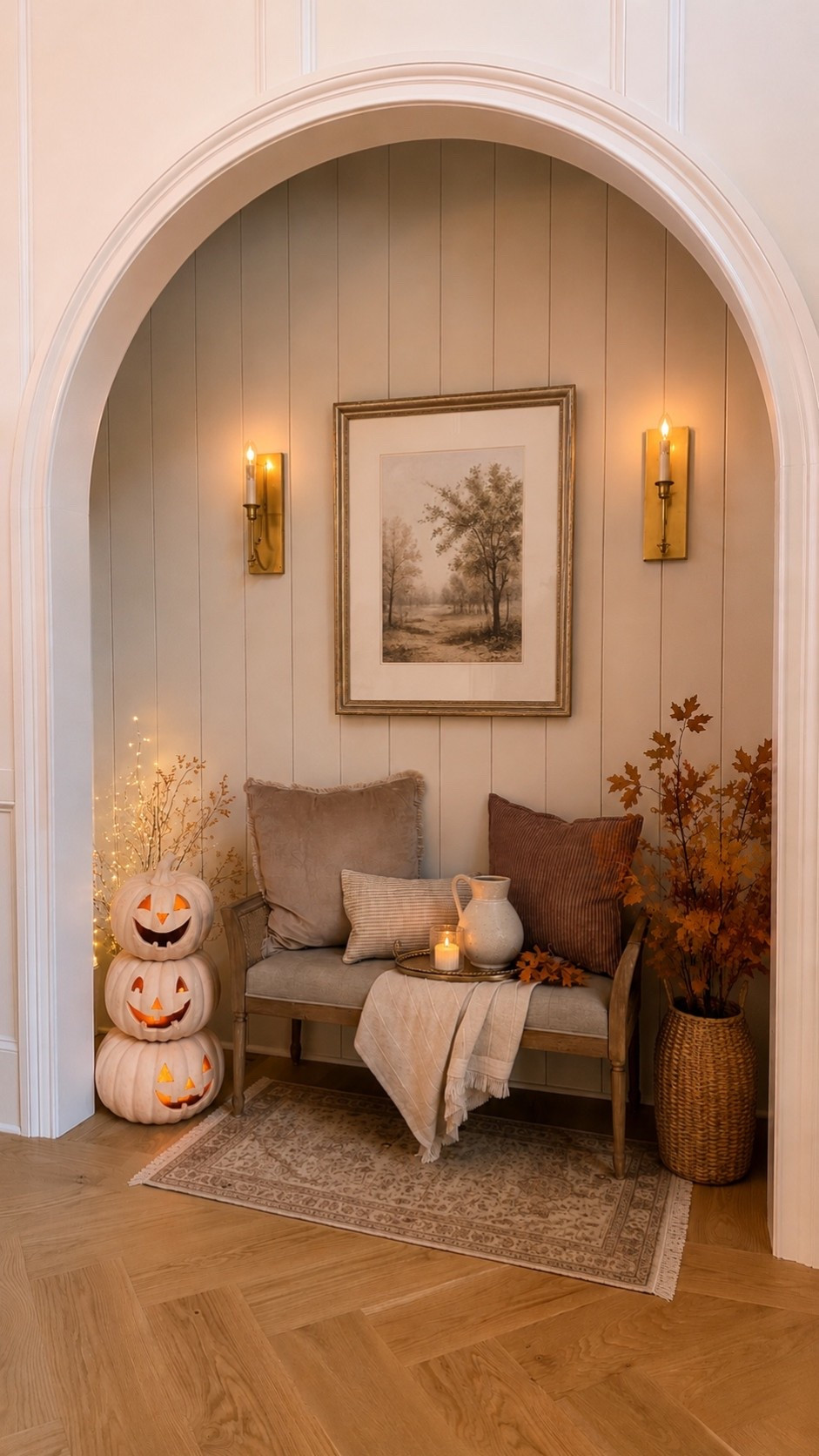 Cozy Halloween decor without the clutter 🎃🕯️ Neutral Halloween decorating is my favorite way to bring the season into our home! If you're looking for classy Halloween decor, cozy fall decorating ideas, or neutral autumn home inspiration, I've linked everything here! 🤍🍂