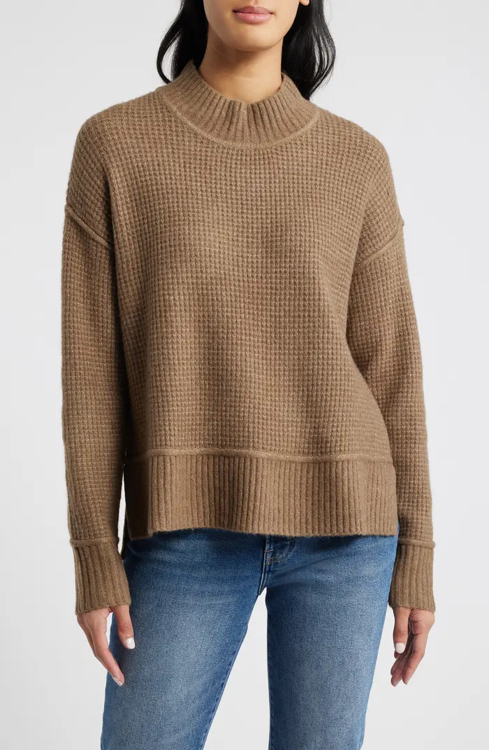 Lucky Brand Waffle Stitch Mock Neck Sweater | Nordstrom | Nordstrom
