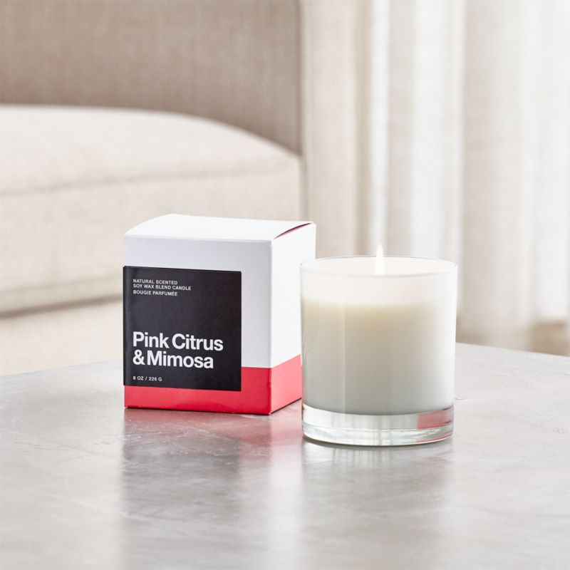 Pink Citrus and Mimosa Scented Candle + Reviews | Crate and Barrel | Crate & Barrel