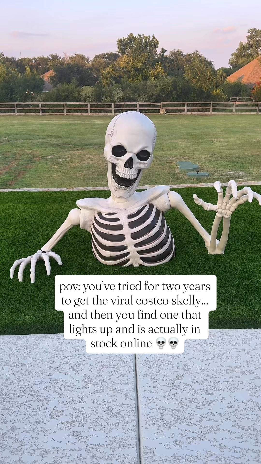 i’ve been trying (and failing) to get my hands on the viral costco groundbreaker skelly for the last two years…finally found a lookalike that lights up and he’s actually available online.

Also Linking one from
Walmart that is
Cheaper just doesn’t light up ! 

#halloween #spookyseason #halloweendecor #halloweenideas #halloweeninspo #groundbreakerskeleton #halloween2025 


#LTKHome #LTKFamily #LTKSeasonal