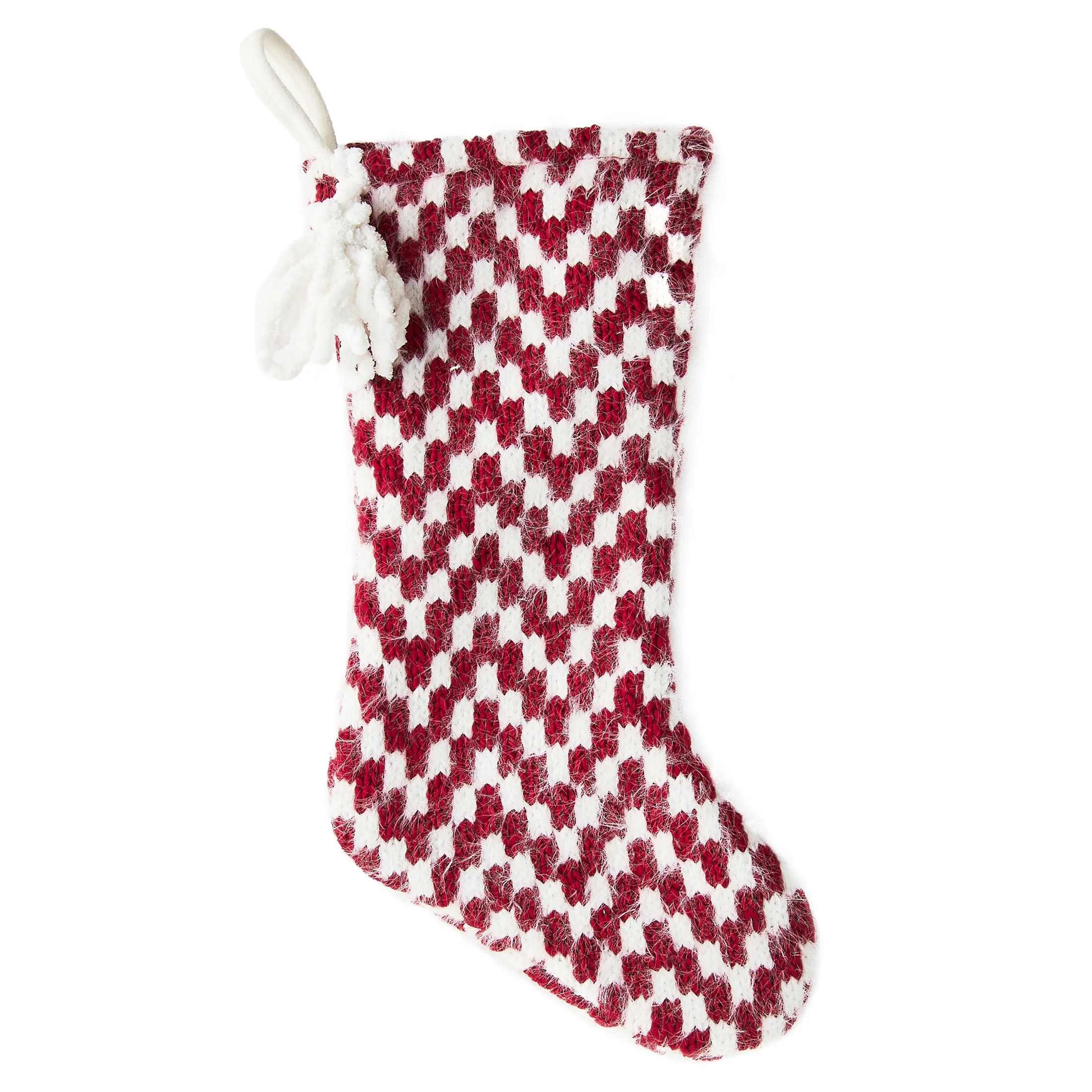 Chevron Christmas Stocking, Red and White, 20", by Holiday Time | Walmart (US)