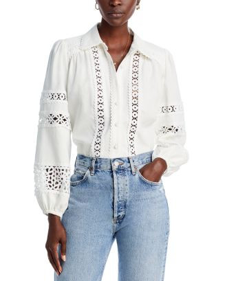 Lace Button Up Shirt - Exclusive | Bloomingdale's (US)
