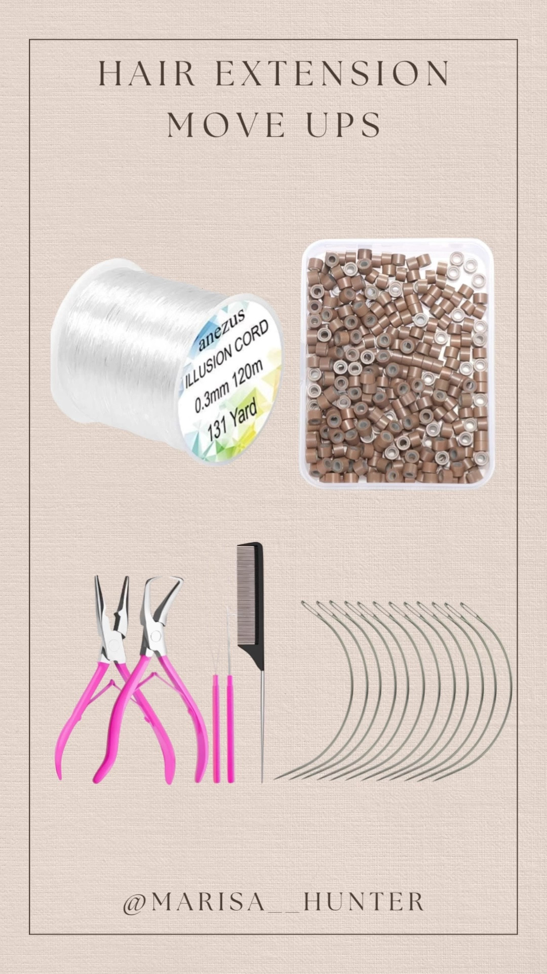Hair extension move up tools 

Thread fishing line beads tools needle a day in the life of hair extension wearers what moms wear mom style ootd 

#LTKdayinmylife #LTKmomlife #LTKootd