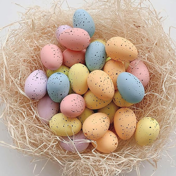 36PCS Artificial Easter Eggs 1.2 Inch Mini Plastic Speckled Pastel Easter Eggs Table Decorations ... | Amazon (US)