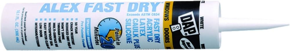 Dap 18425 10.1 Oz White Alex Fast Dry Acrylic Latex Caulk Plus Sil | Amazon (US)