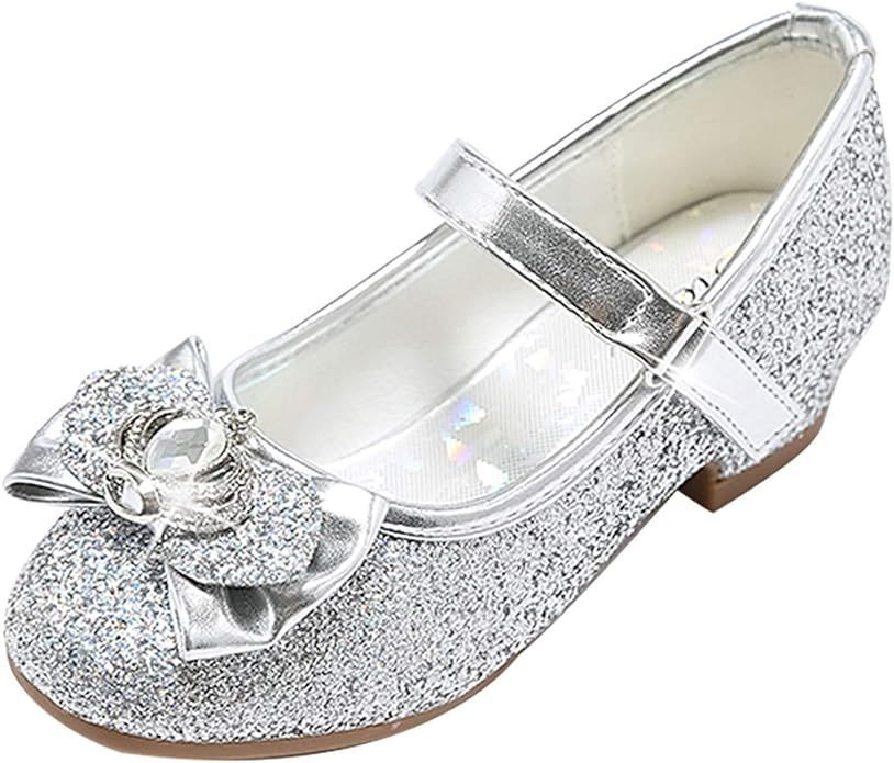 Stelle Girls Dress Shoes Toddler Princess Shoes Glitter Flower Little Girl Flats Mary Jane Low He... | Amazon (US)