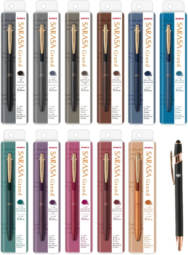 Zebra Gel Ballpoint Pen Sarasa Grand 0.5mm Vintage Color 11 Color Retractable Pen Set With Origin... | Amazon (US)