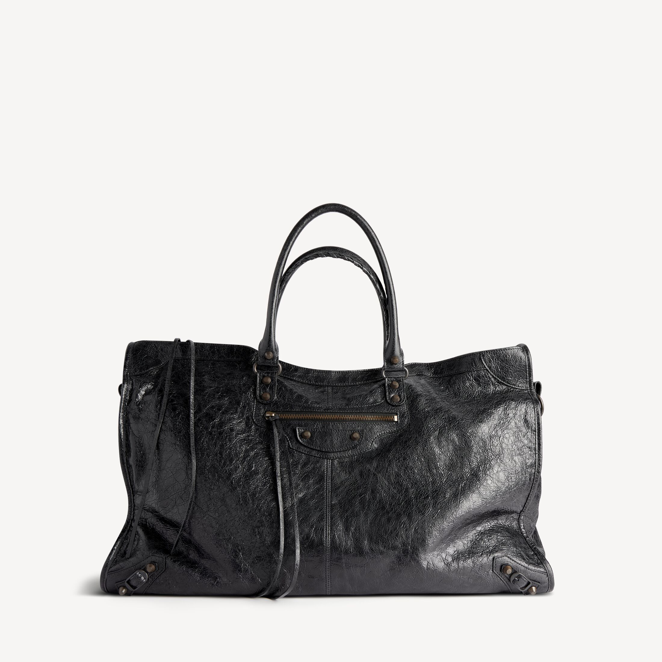 Balenciaga Le City Travel Bag Black - Men's -Material: Lambskin | Balenciaga