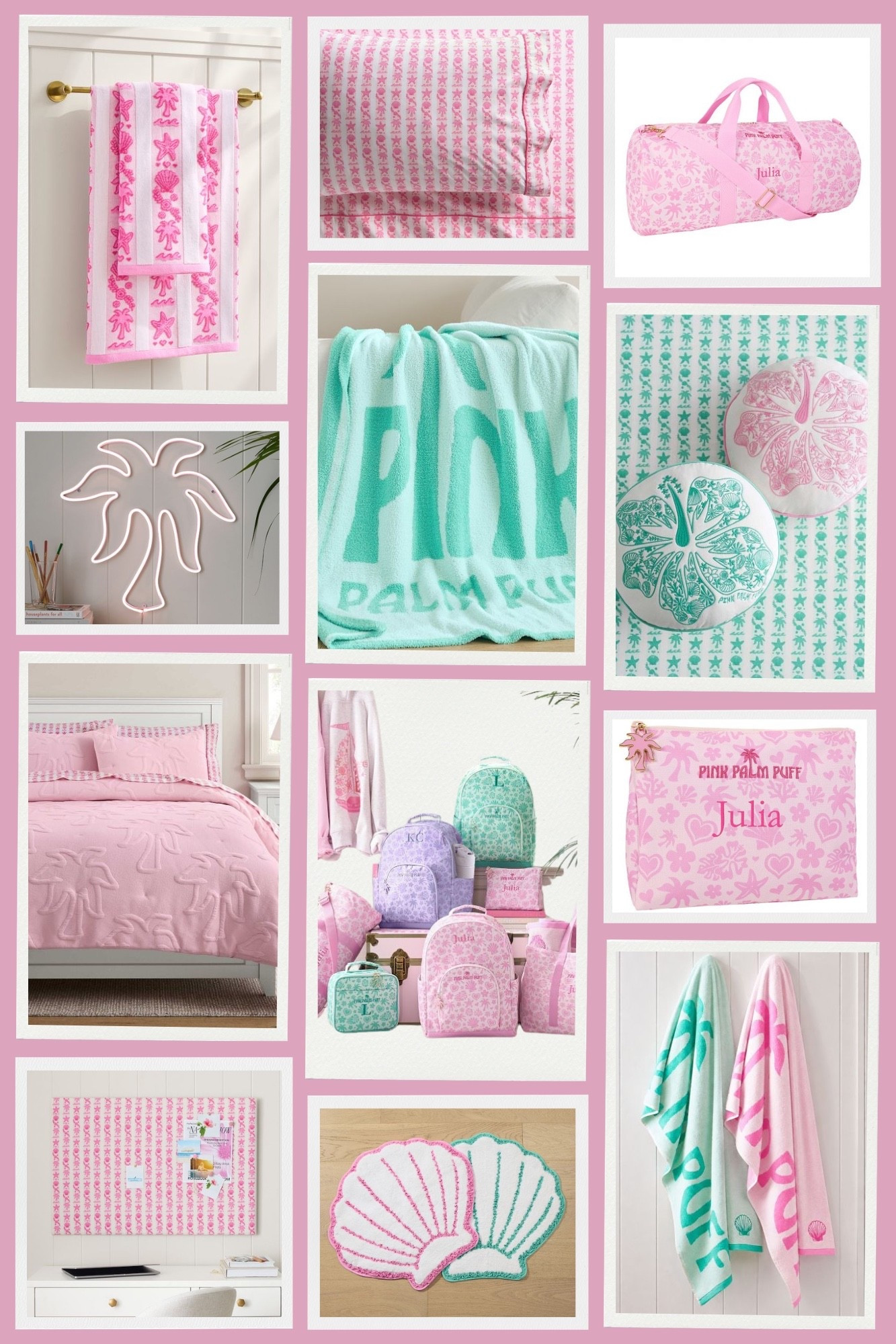 Pink Palm Puff x Pottery Barn Teen 🌸 

Cutest girl bedroom for the trendy preppy style