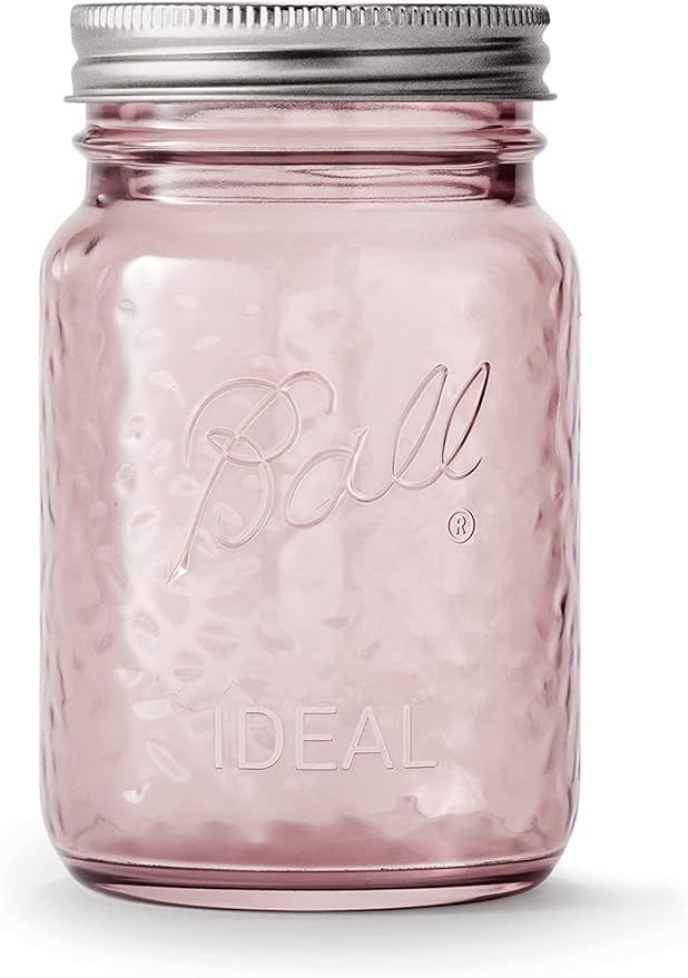 Pack of 1 Regular Mouth 32 oz Ball Jar with Lid and Band - 32 oz Rose Pink (Rose Pink, Regular Mo... | Amazon (US)