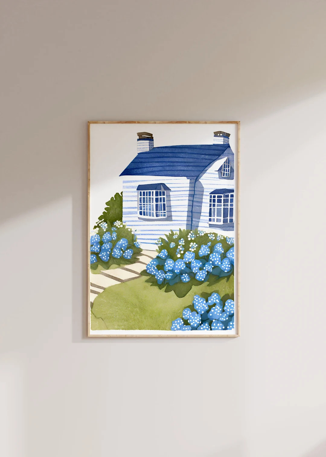 Coastal Granddaughter Print Set of 2 Light Blue Wall Art East Coast Watercolor Painting Dorm Room... | Etsy (US)