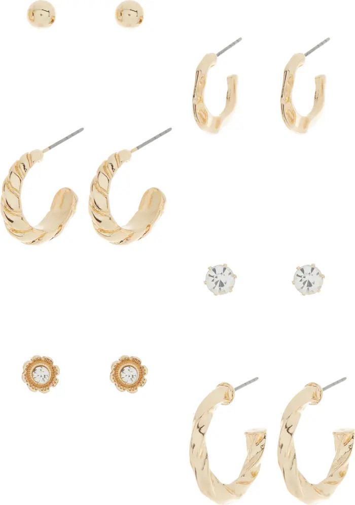 Set of 6 Assorted Stud & Hoop Earrings | Nordstrom Rack