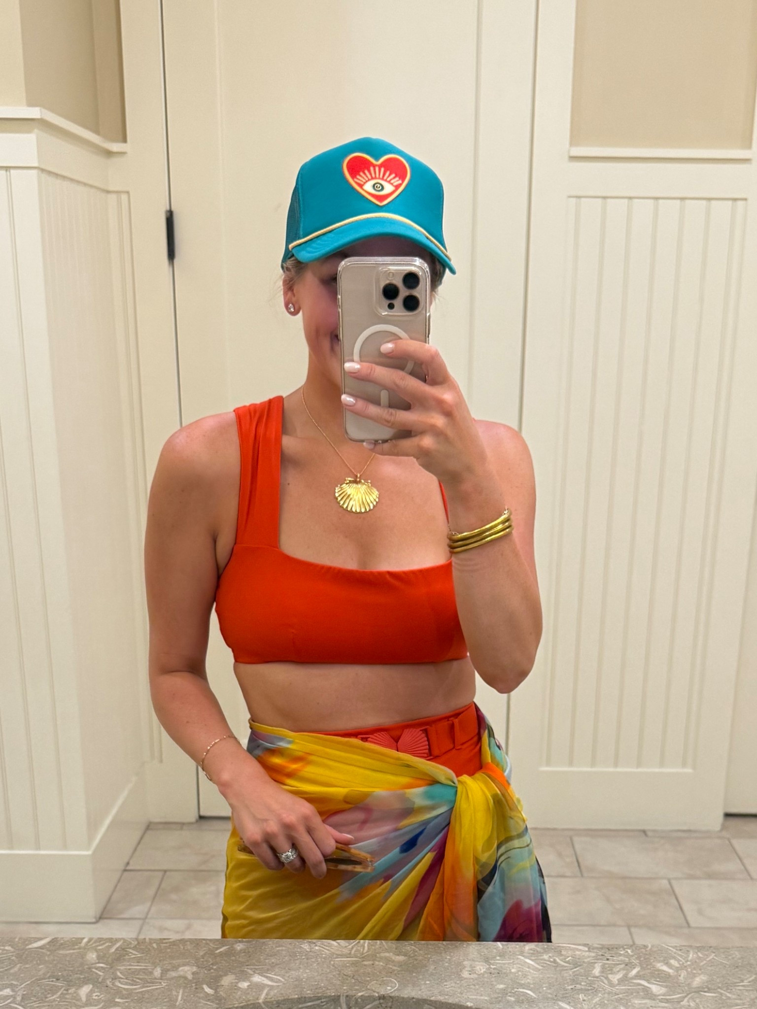 Labor Day pool day 
Hat- golden eye truckers 
Necklace- monogram Mary 
Swimsuit- dillards size small in both 
Sarong- old 

#LTKFindsUnder100 #LTKStyleTip #LTKSwim
