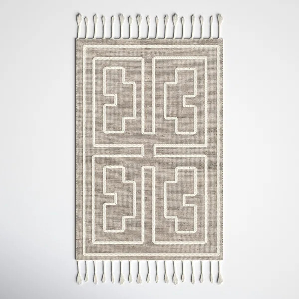 Rodriguez Handmade Handwoven Gray/Cream Rug | Wayfair North America