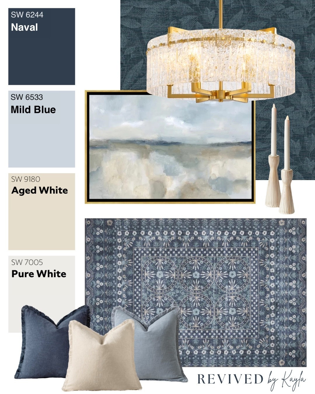 Blue room design mood board with paint color ideas from Sherwin Williams 🩵✨ I also linked lots of wallpaper options! 

#roomdesign #homedesign #homedecor #bluedecor #blueroom #livingroom #bedroom #homeinspo #home #decor #modern #cozy #traditional #blue #roommakeover #moodboard #paint #sherwinwilliams #paintcolors 

#LTKHome #LTKFindsUnder50 #LTKFindsUnder100