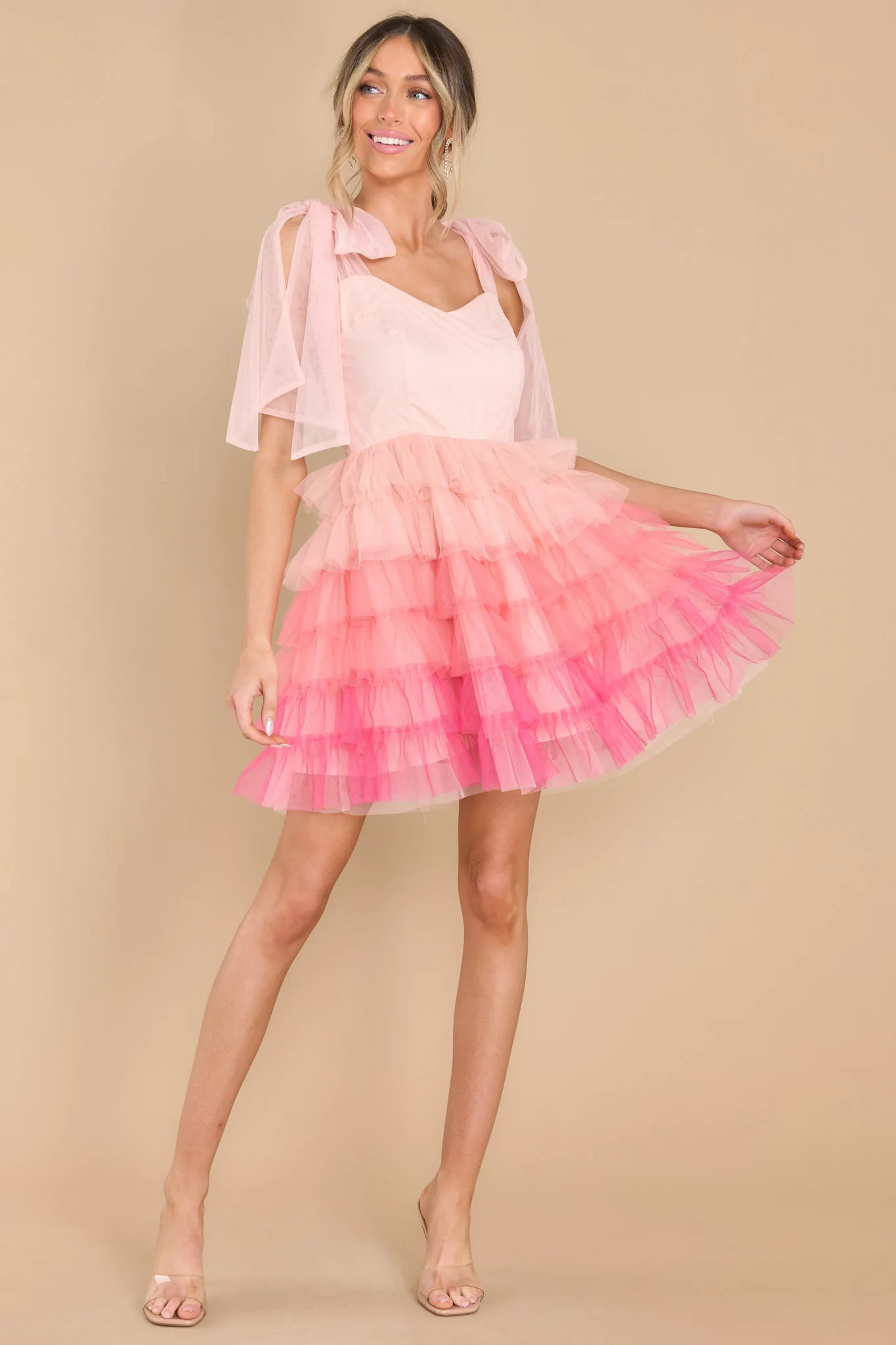 Chic Little Thing Pink Multi Dress | Red Dress 