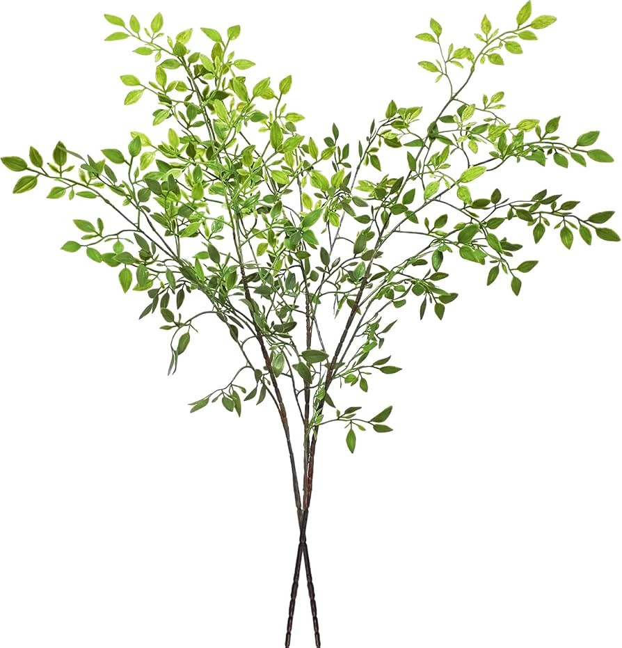 Cherica 43.3 Inch Green Nandian Fake Plants 2 Pcs Greenery Stems for Vase Decor, Artificial Plant... | Amazon (US)
