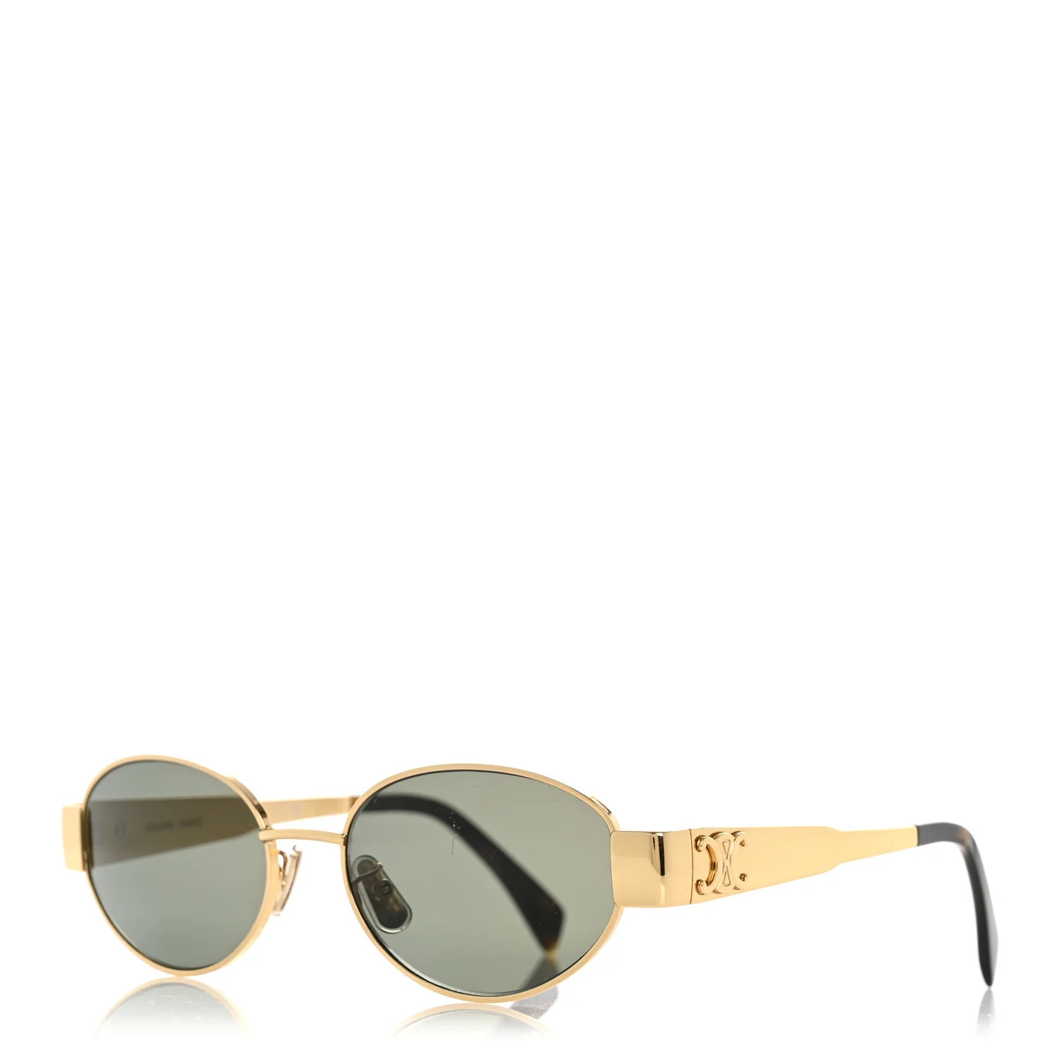 Metal Triomphe 01 Sunglasses CL40235U Gold Green | FASHIONPHILE (US)