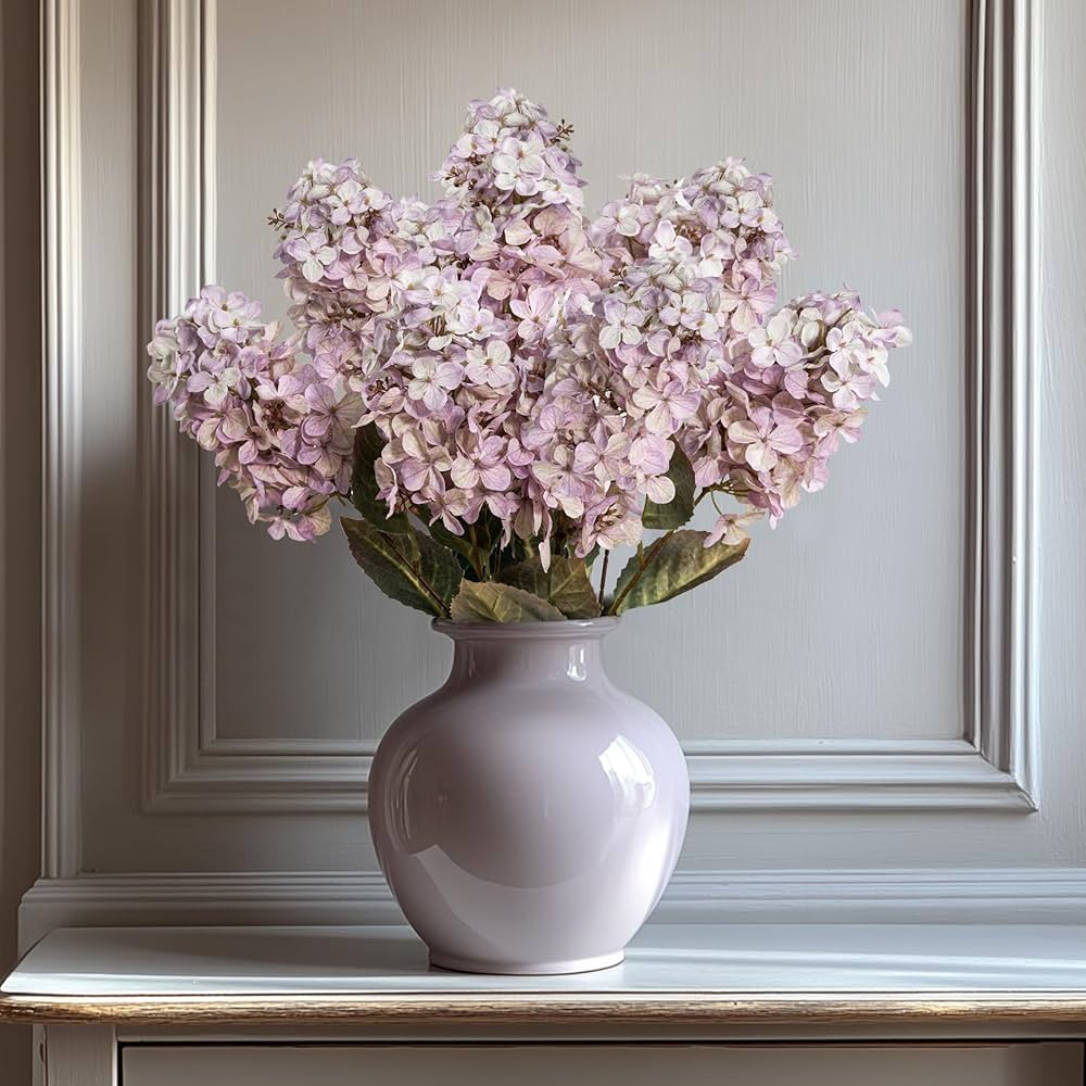 Fake Flowers Hydrangea Silk Flowers With Stems White Flowers Fake Flowers In Vase Hydrangea Artif... | Amazon (US)