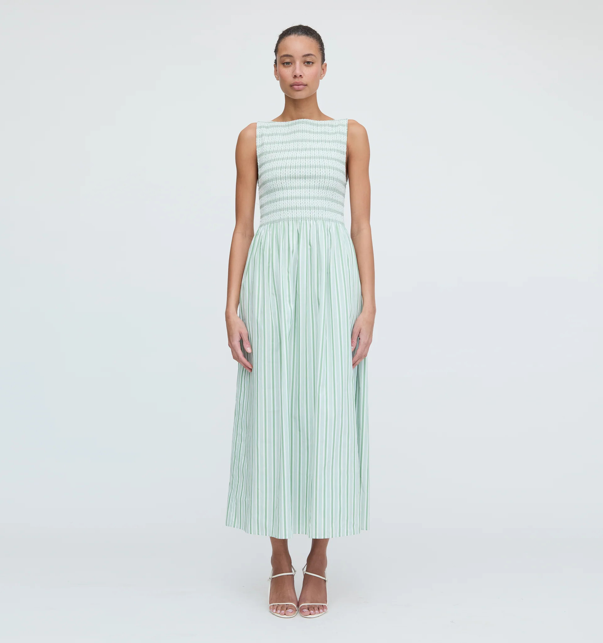 The Cosima Nap Dress - Apple Green Stripe | Hill House Home US