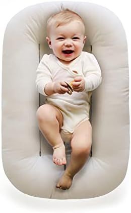 Snuggle Me Organic Bare | Baby Lounger & Infant Floor Seat | Newborn Essentials | Organic Cotton,... | Amazon (US)