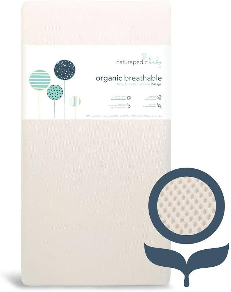 Naturepedic Organic Crib Mattress - 2-Stage Lightweight Infant & Toddler Mattress with Protector ... | Amazon (US)