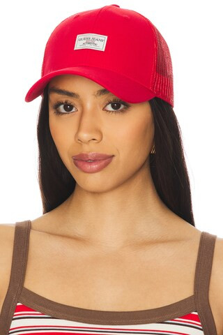 Guess Jeans Vintage Trucker Hat in Rugby Red from Revolve.com | Revolve Clothing (Global)