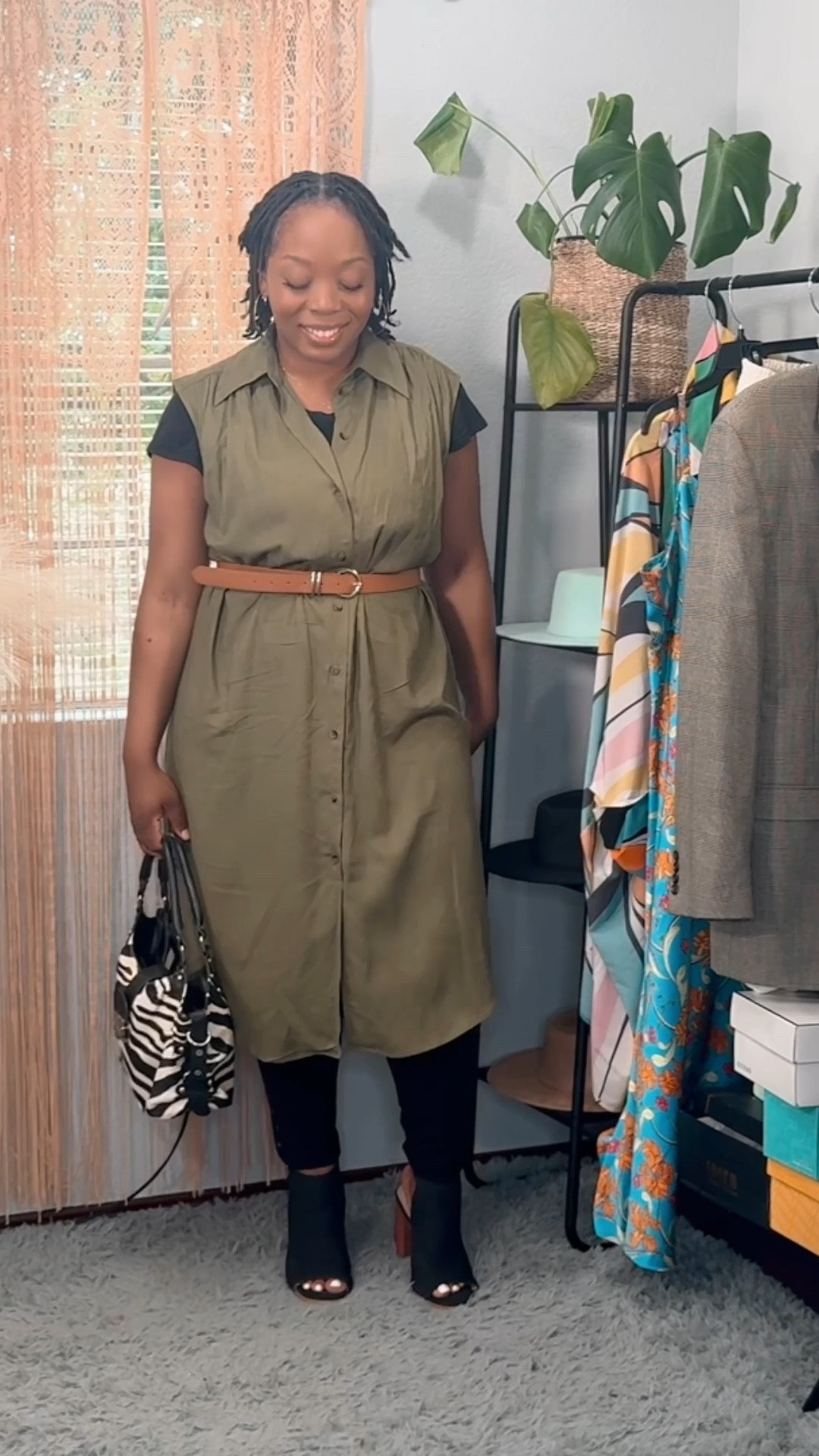 Spring/summer outfit- wearing styling. Size down for a fitted look. Perfect for casual and workwear. 

#LTKmidsize #LTKover40 #LTKSeasonal