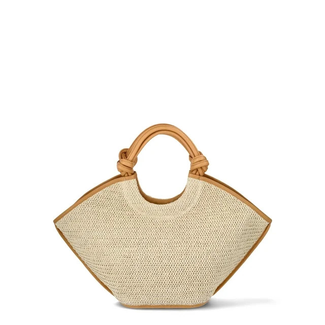 Time and Tru Women's Knotted Handle Tote Bag, Natural | Walmart (US)