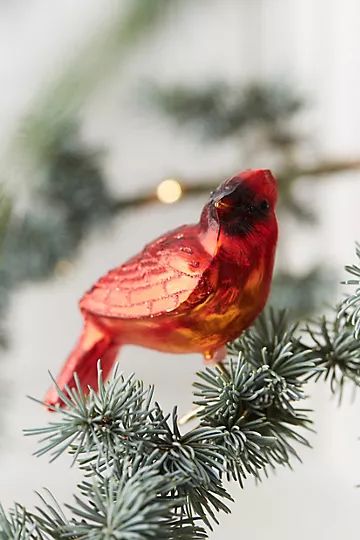 Cardinal Glass Clip Ornament | Anthropologie (US)