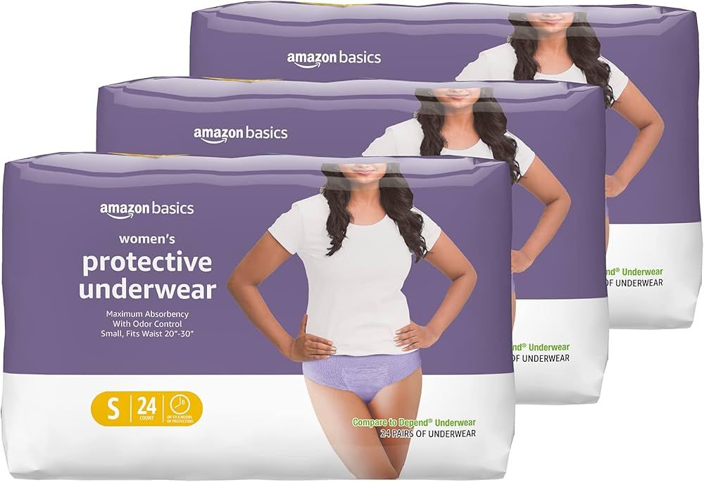 Amazon Basics Incontinence & Postpartum Underwear for Women, Maximum Absorbency, Small, 72 Count,... | Amazon (US)