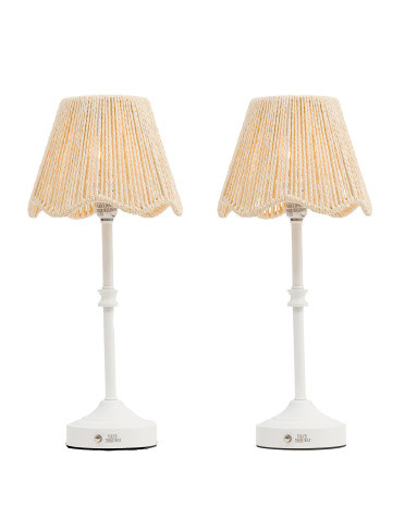 2pk 15.5in Rechargeable Rattan Metal Table Lamp | TJ Maxx