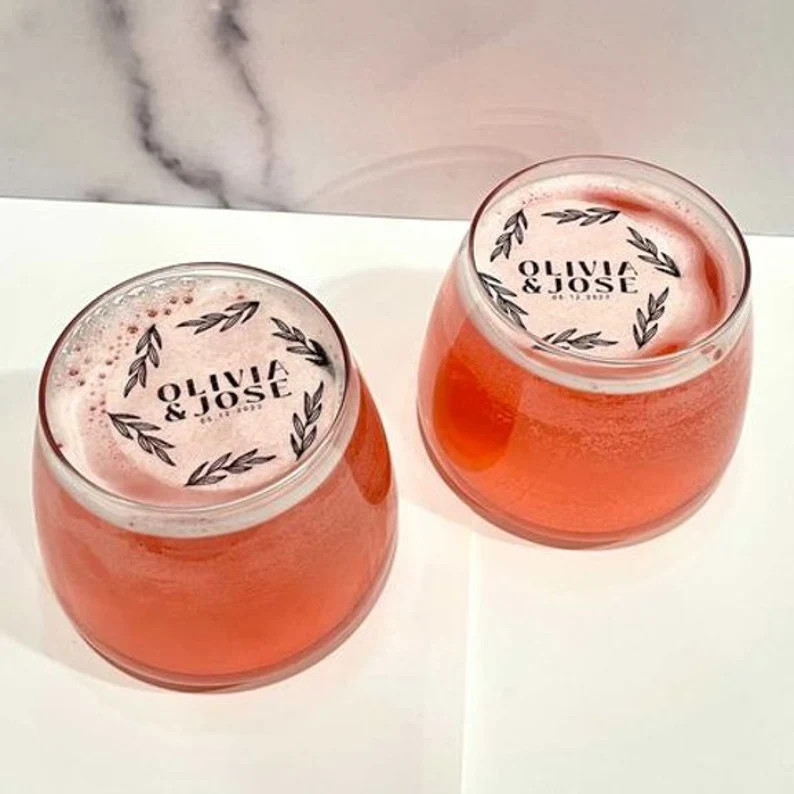 50 Edible Toppers Customizable Cocktail Garnishes Cocktail Decorations Personalized Cocktail Deco... | Etsy (US)