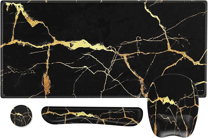 Gaming Mouse Pad Wrist Support, Keyboard Wrist Rest, Desk Mat, 4 in 1 Ergonomic Desk Pad Large wi... | Amazon (US)