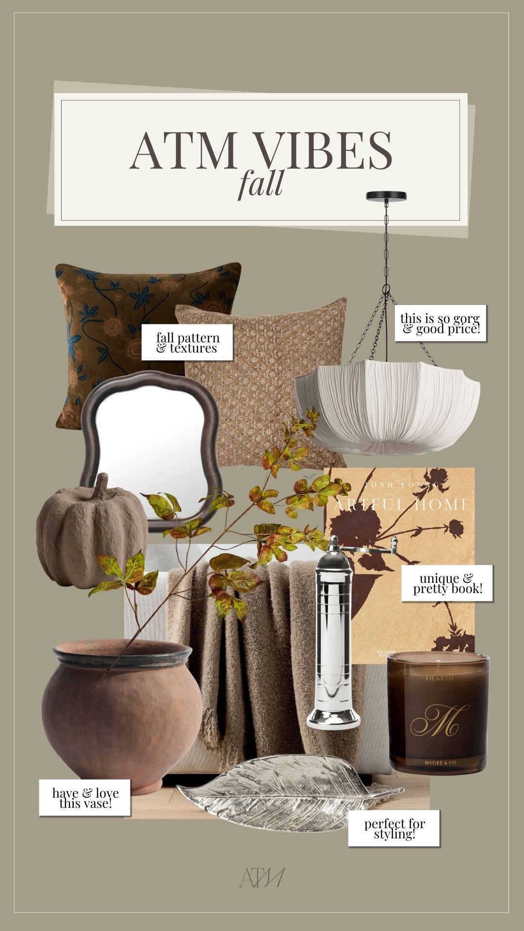 ATM Vibes - Fall!

fall home finds, seasonal home finds, fall colors, trending for fall 2025, fall trends 2025

#LTKHome #LTKSeasonal #LTKStyleTip