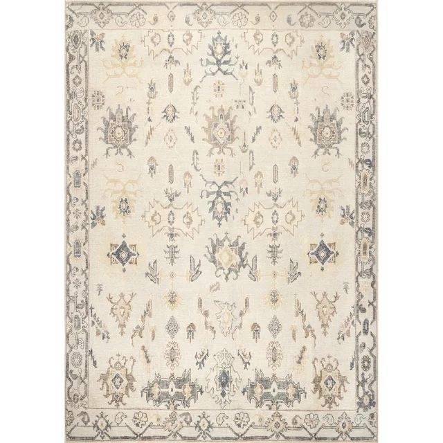 nuLOOM August Tribal Machine Washable Area Rug, 9' x 12', Light Gray - Walmart.com | Walmart (US)