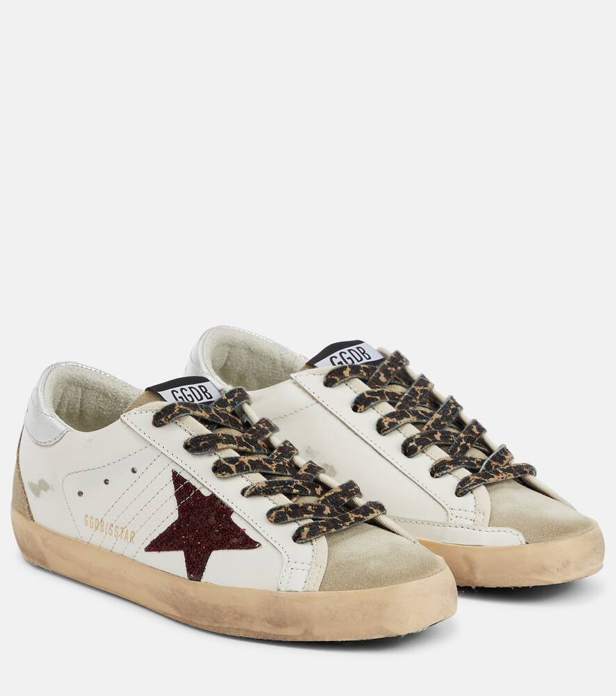 Golden Goose Super-Star glittered leather sneakers | Mytheresa (US/CA)