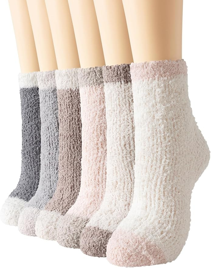 Fuzzy Socks For Women Warm & Cozy Gifts Winter fluffy Socks Womens Cozy Home Soft Sleeping Slippe... | Amazon (US)