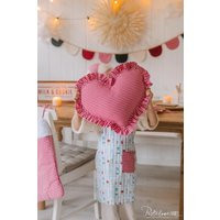 Heart Pillow ""Red Checkered"" Valentine Red Gift in Heart Shape, Romantic Room Decor, Stylish Bedding, For Her, Rustic Decor | Etsy (US)